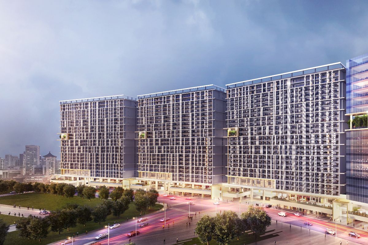 A render of the facade of Park McKinley West