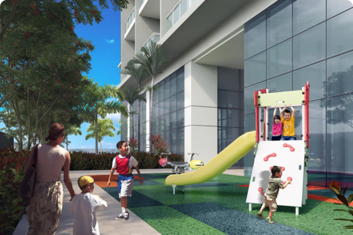 A render of the outdoor amenities at Uptown Modern